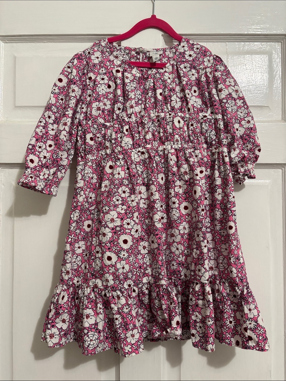 crown & ivy Pink and White Floral Girls Dress